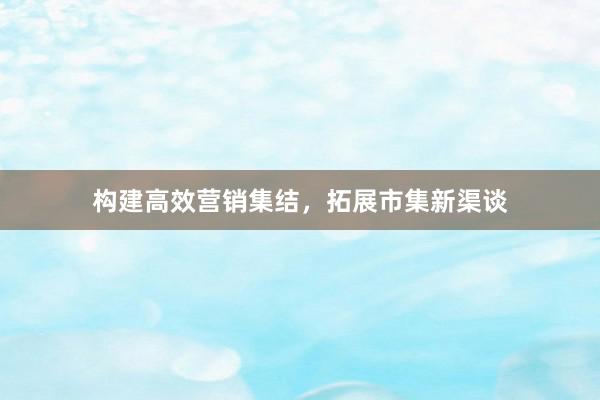 构建高效营销集结，拓展市集新渠谈